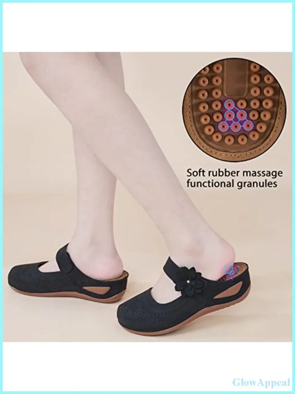 Women's Dressy Summer Mules Wedge Heel Slip On Closed Toe Sandals Adjustable